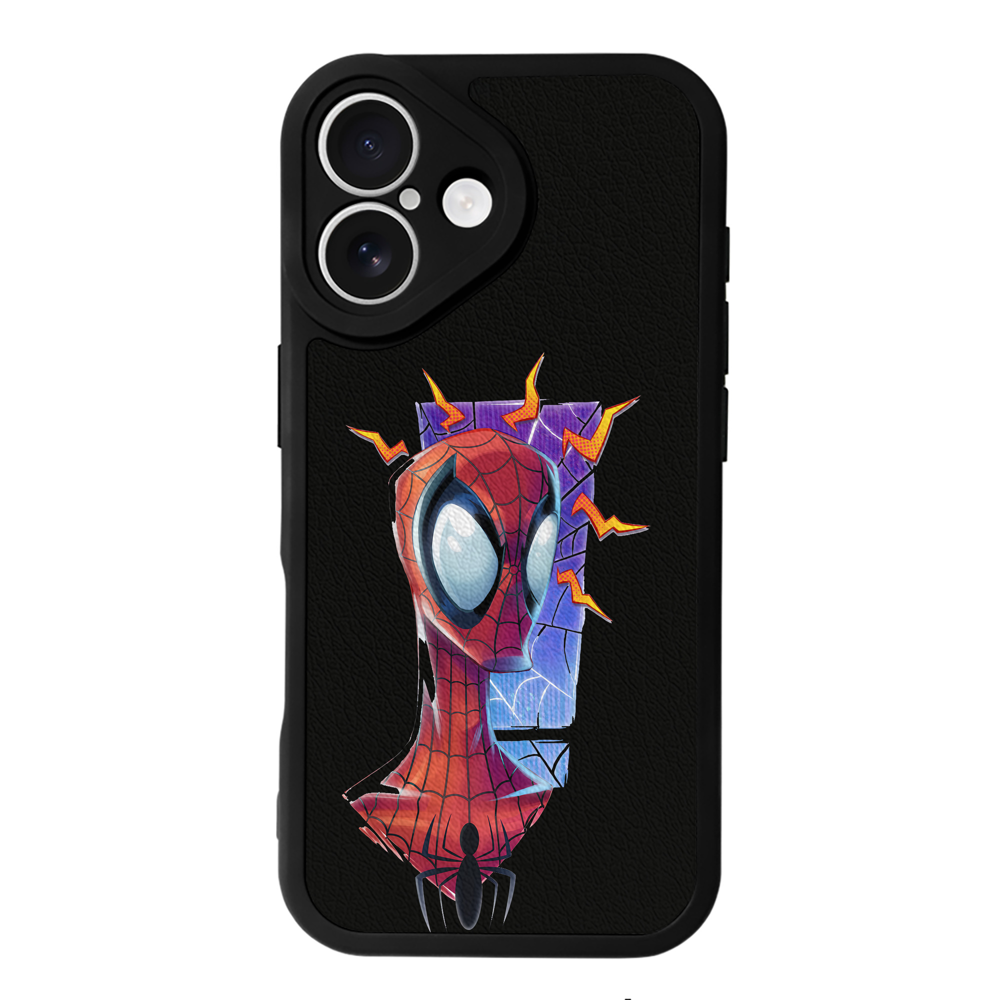 Spider Man スパイダーマン 【iPhone 16シリーズ対応】シリコンスマホケース（レザー調） 材質：シリコン